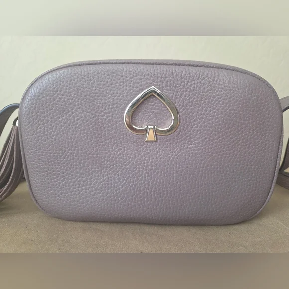 KATE SPADE Camera Bag Crossbody - Pebbled Leather - Mauve/Dusty Lavender - Picture 2 of 13